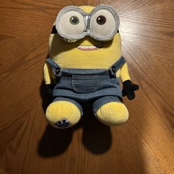 Build-A-Bear Bob the Minion Yellow Plush with Denim overalls