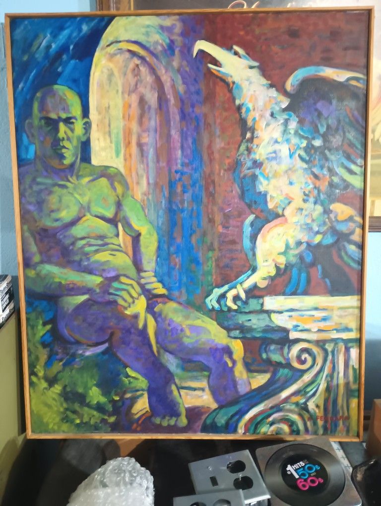 Green Man Painting With Eagle