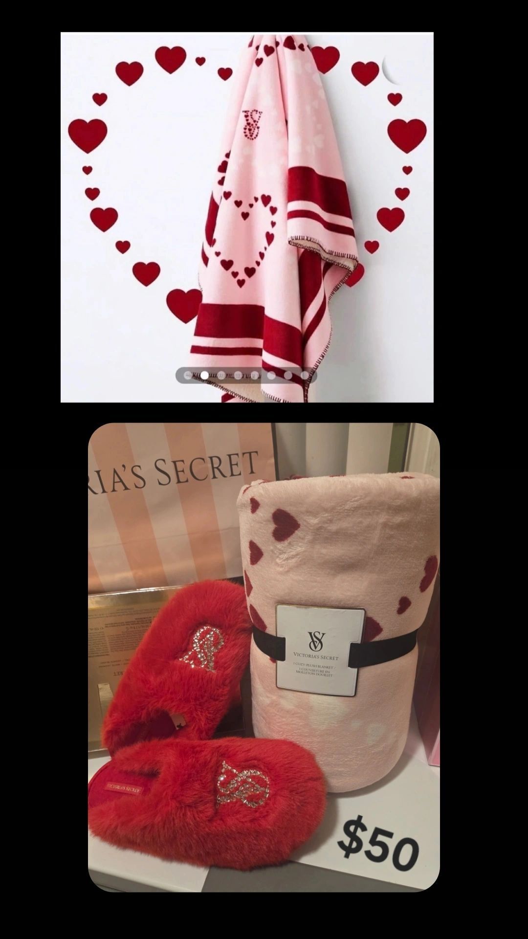 Victoria Secret slippers and Blanket