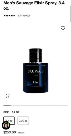 Dior Sauvage 3.4 Oz Parfum , Sauvage Cologne 3.4 Oz , Elixar 3.4