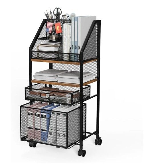 Rolling Utility Art Cart with 2 Drawers Metal
