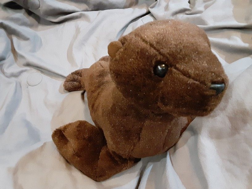 Aurora Destination Nation Brown Seal Plush June 2016 Short Hair Stuffed Animal