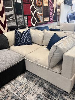 Beige Cloud Sofa 84 Inches