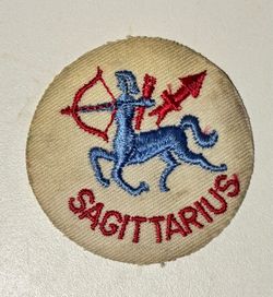 Vintage 1970s Sagittarius Zodiac Embroidered Patch