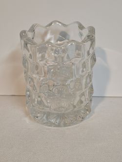 Vintage Fostoria American Glass Toothpick Holder Cube Design