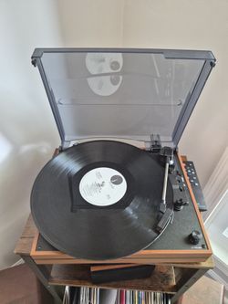 Record Player for Vinyl with External Speakers, Belt-Drive Turntable with Dual Stereo Speakers