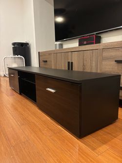 Modern Black Low Profile TV Stand