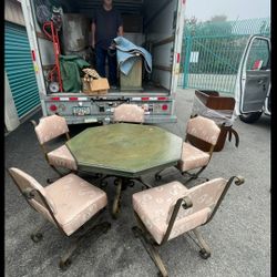 Vintage Hexagon Table Dining Set