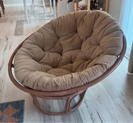 Rattan Papasan Chair with Cushion