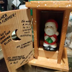 Santa In The Outhouse Music box      A Christmas Tradition ENESCO