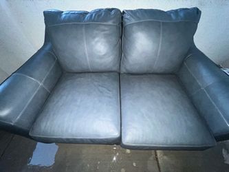Blue Leather Couch