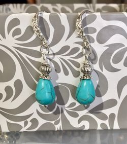 Handmade blue turquoise Earrings!