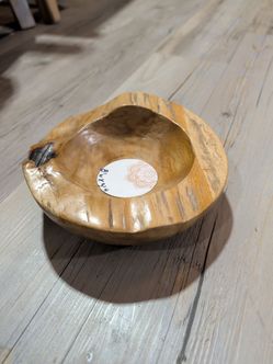 Hand-Carved Natural Wood Bowl