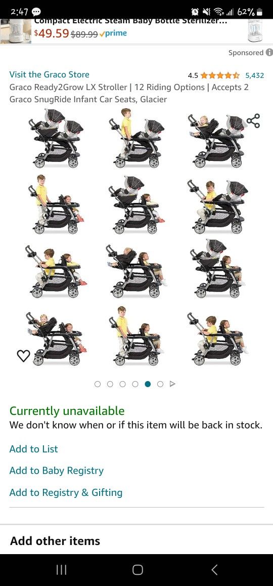 Graco Ready2Grow LX Stroller | 12 Riding Options