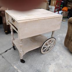 Vintage Heywood Wakefield Tea Cart.