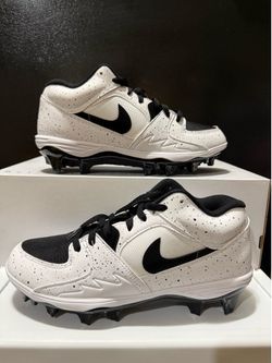 Air Jordan Stadium 90 Low TD Baseball Cleats Black White Men's Size 9 HQ0210-100