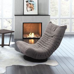Modern Low Swivel Caterpillar Chair, Gray