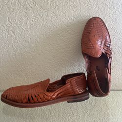 Authentic Mexican Huarache Sandals – Handmade Woven Leather (Brown)