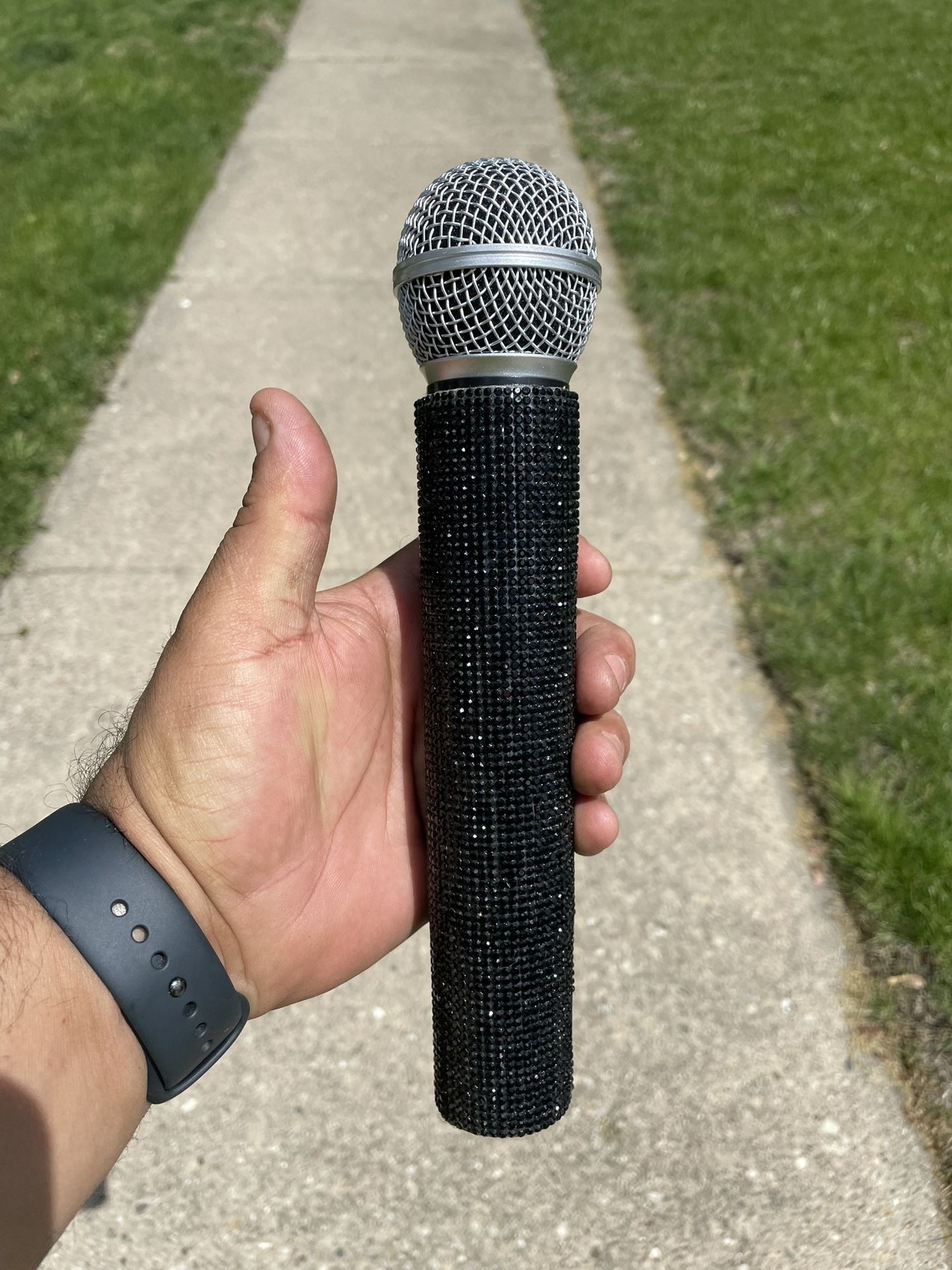 Fake Microphone Prop With Bling Bling