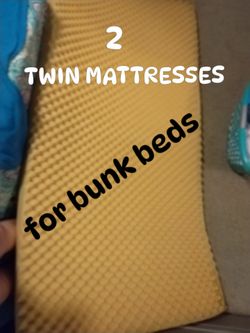 2 twin bunk bed mattresses with cover & straps