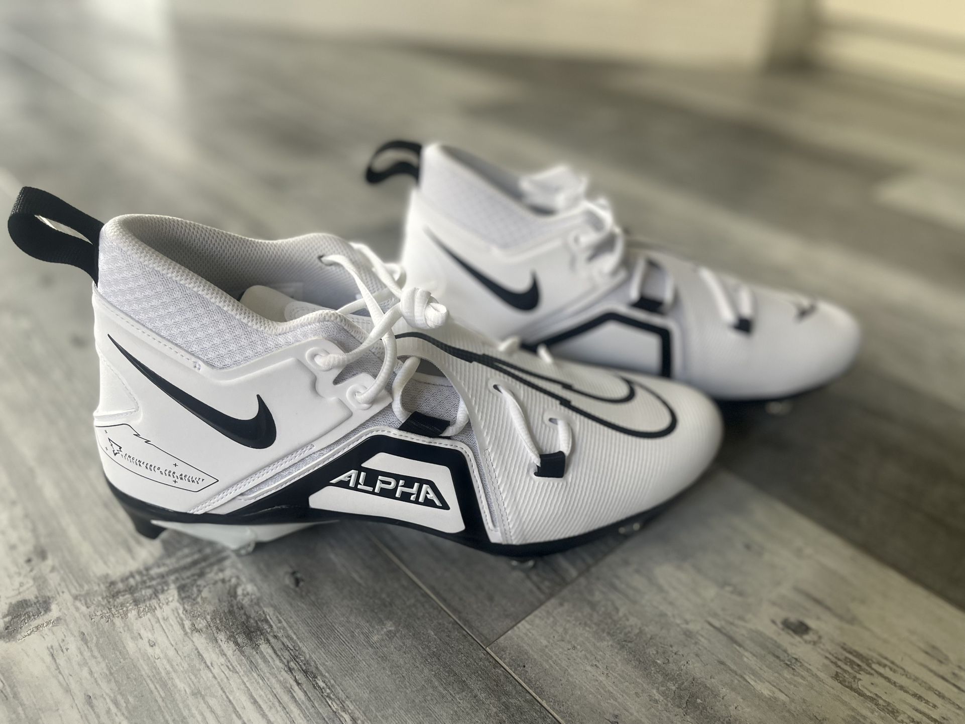 Nike Football Cleats Detachable Men Sz 12.5 Alpha Menace Pro 3 White DH3293-100