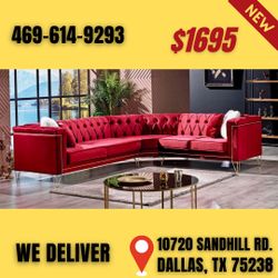 Modern Velvet Sectional 