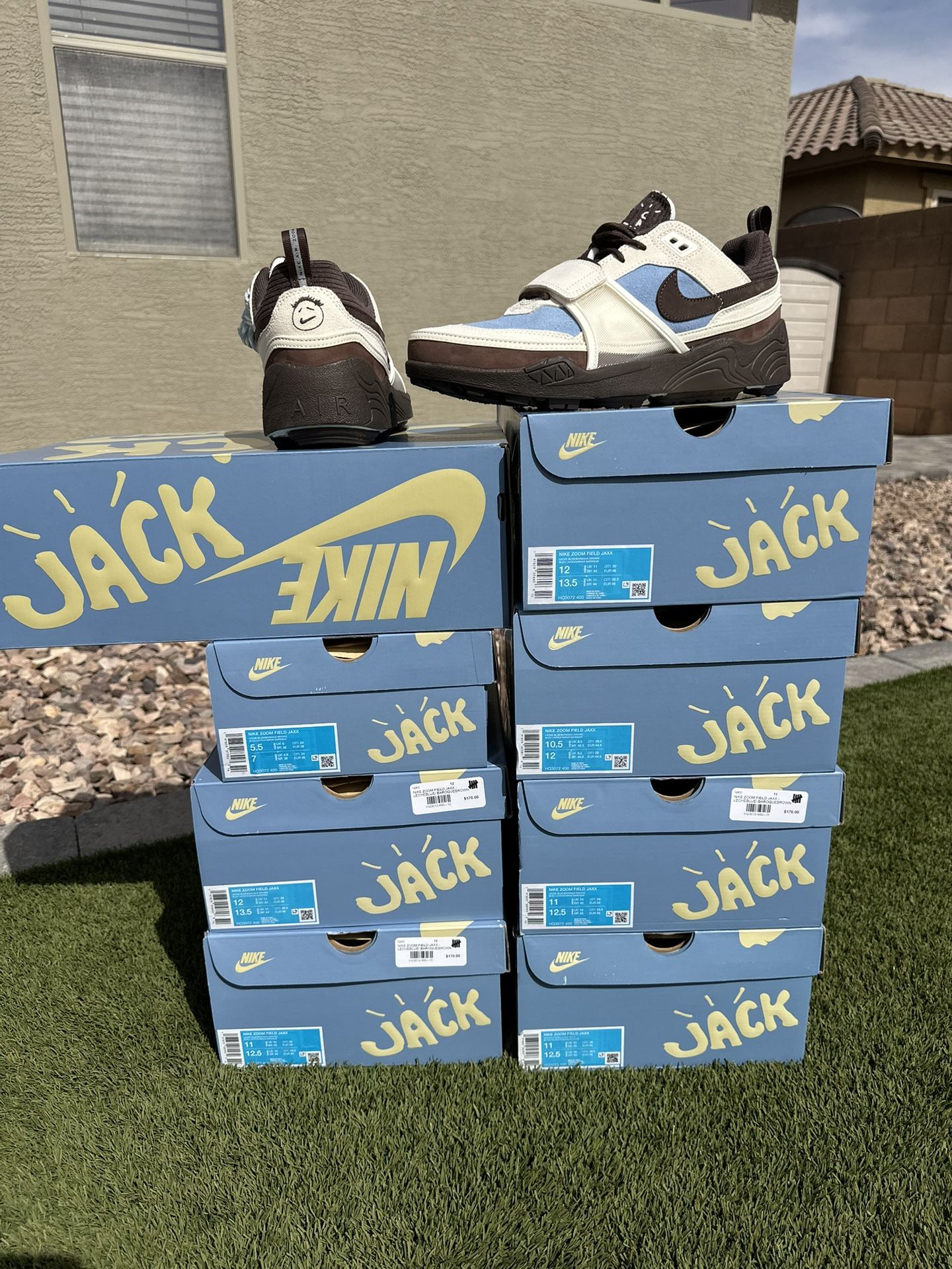 Nike Zoom Field Jaxx Travis Scott Leche Blue Receipt/NEW SIZES: 12 , 2 x 11 , 11.5 $185 FIRM EACH ONLY!