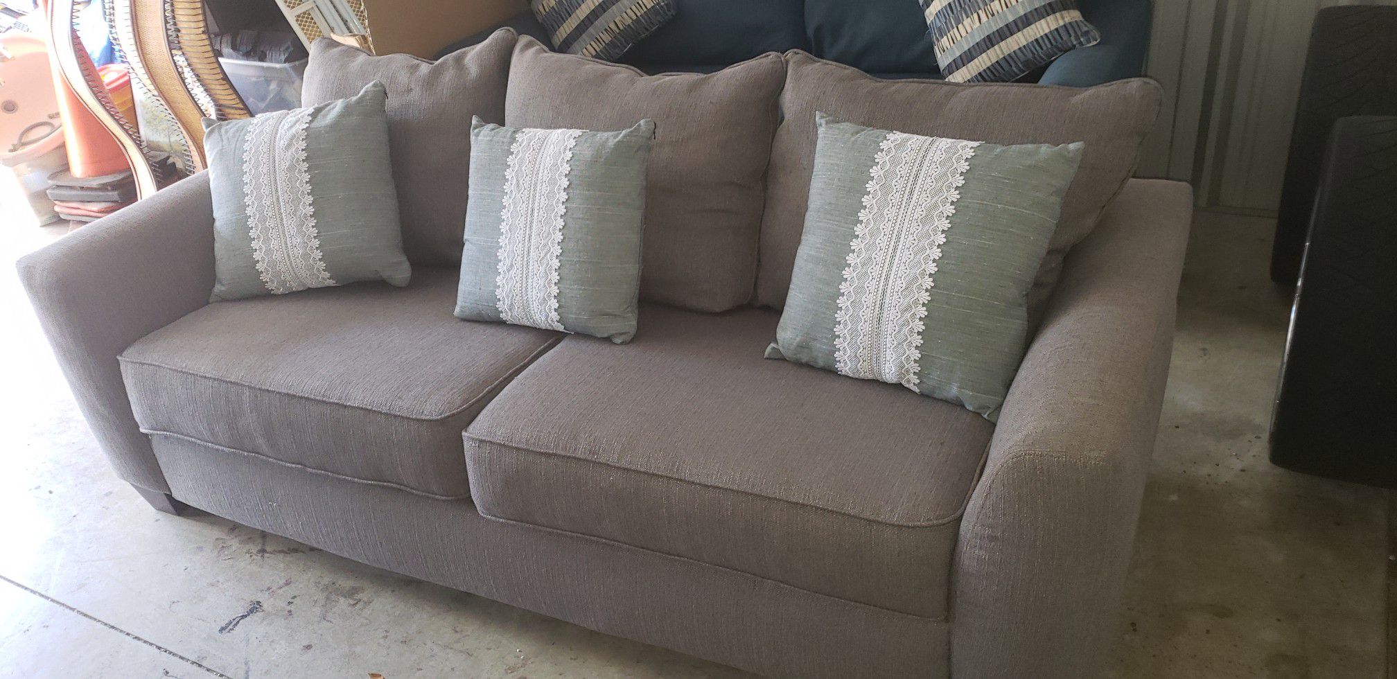 Gray cloth sofa clean