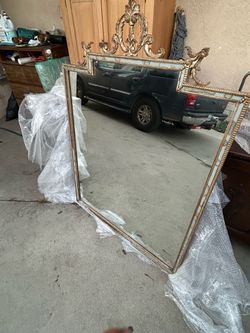 Vintage Large Ornate Gold Baroque Wall Mirror