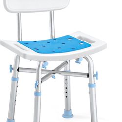 Heavy Duty Shower Chair with Back 500lb, EVA Padded Bath Seat with Height Adjust