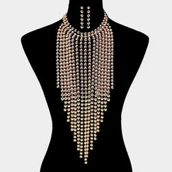 Long Metal Fringes Necklace