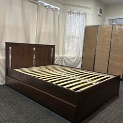 IKEA FULL SIZE WOOD BED FRAME