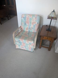 Vintage-Style Pastel Upholstered Accent Chair
