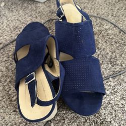 Liz Claiborne Navy Wedges