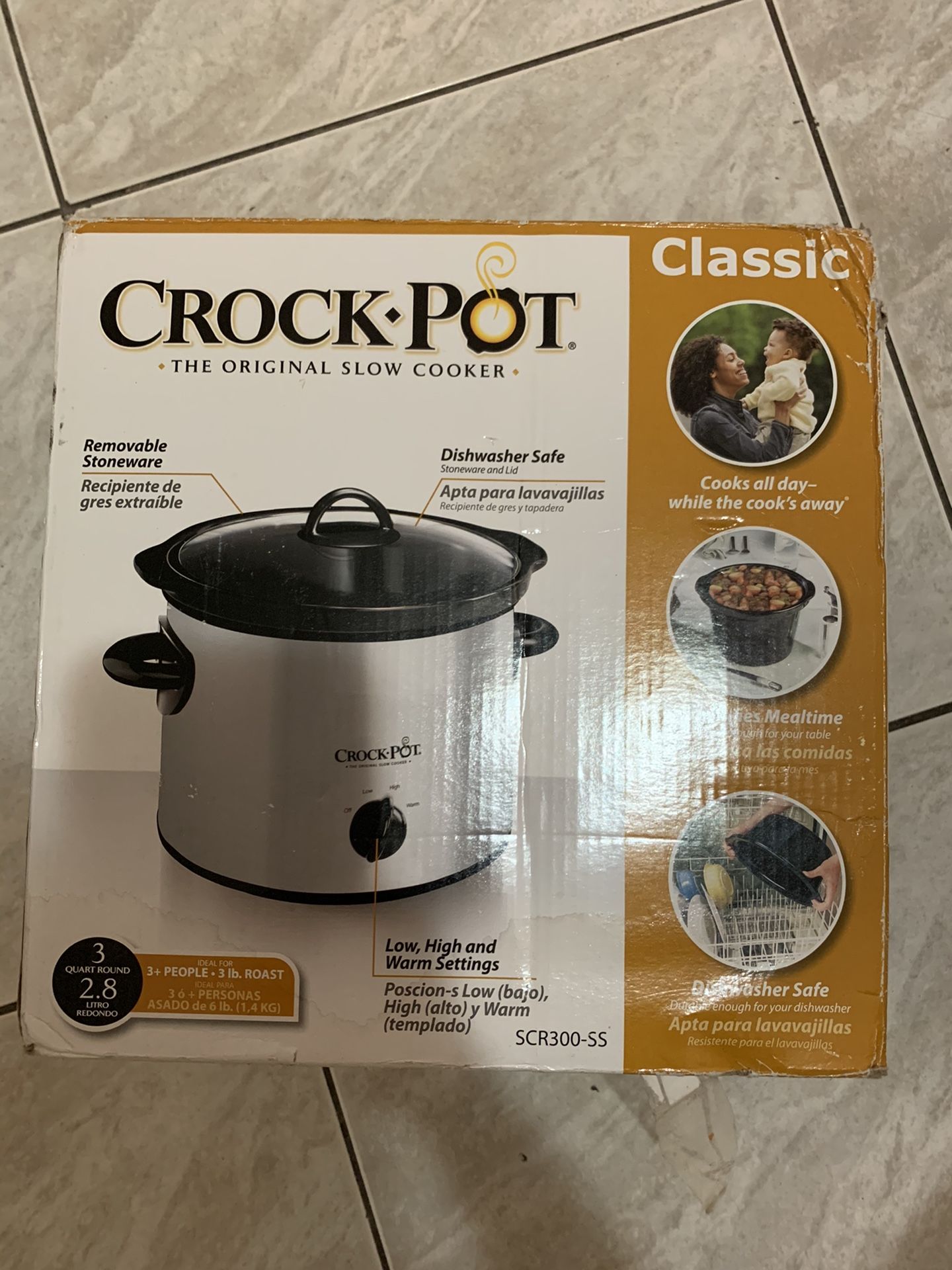 Crock pot slow cooker 3 quart round 2.8 litro redondo