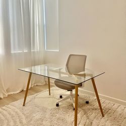 Glass Table / Perfect Desk or Dining Room Table