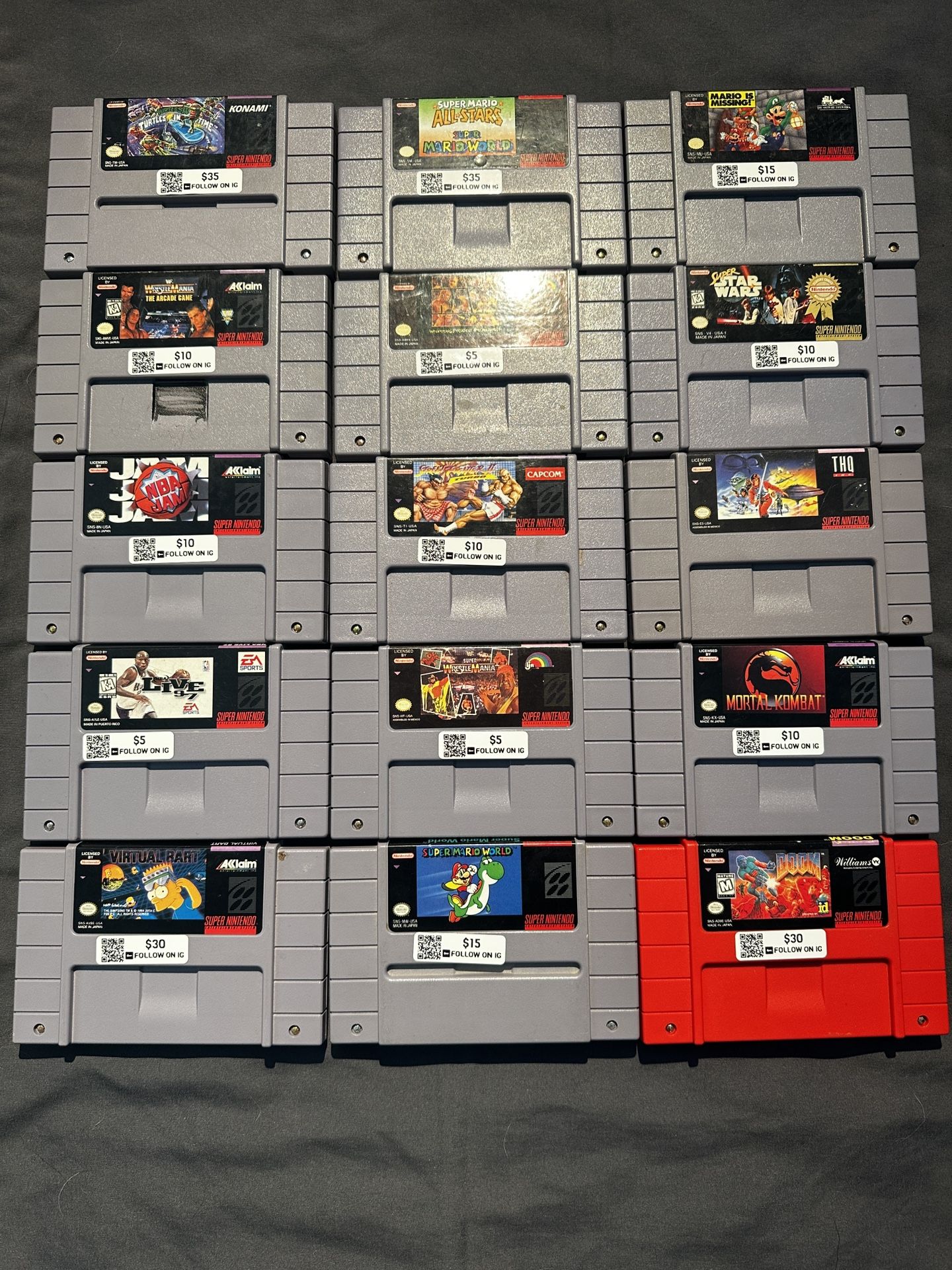 Super Nintendo Game Lot