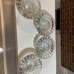 Set Of 4 Crystal Taper Candle Holders