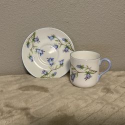 Vintage Shelley Harebell Dainty Bone China Mini Miniature Tea Cup  And Saucer