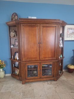 Ashley's armoire and book shelves