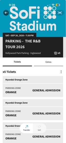 SoFi Stadium PARKING – Chris Brown & Usher - Orange Zone – Saturday 9/26 – $80