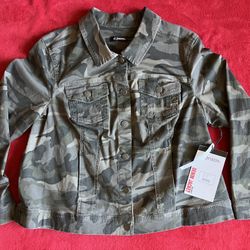 D JEANS DENIM WOMENS CAMO CAMOUFLAGE JACKET XL 1X ** See More DESIGNER items Here