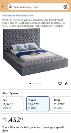 Grey platform bed