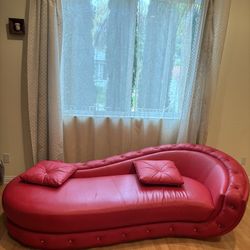 Red Leather Sofa Couch 