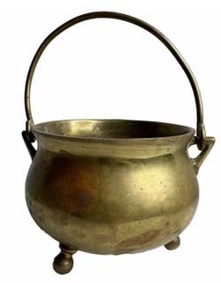 Footed Brass Cauldron Pot Russia