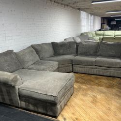 Delivery Available gray U-shaped sectional couch