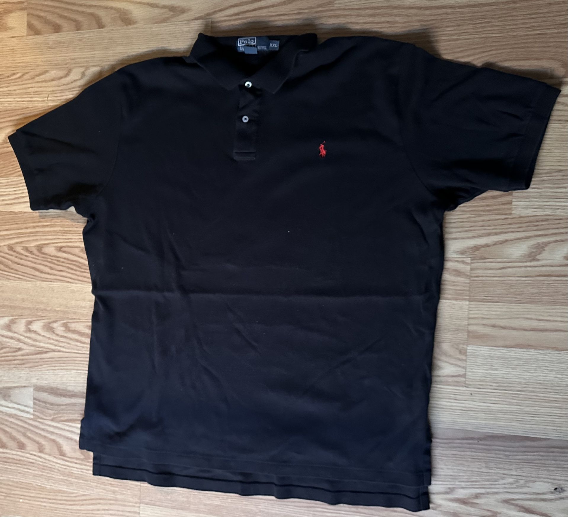 Polo Ralph Lauren Shirt Mens 2XL Big Polo Short Sleeve Black Office Casual
