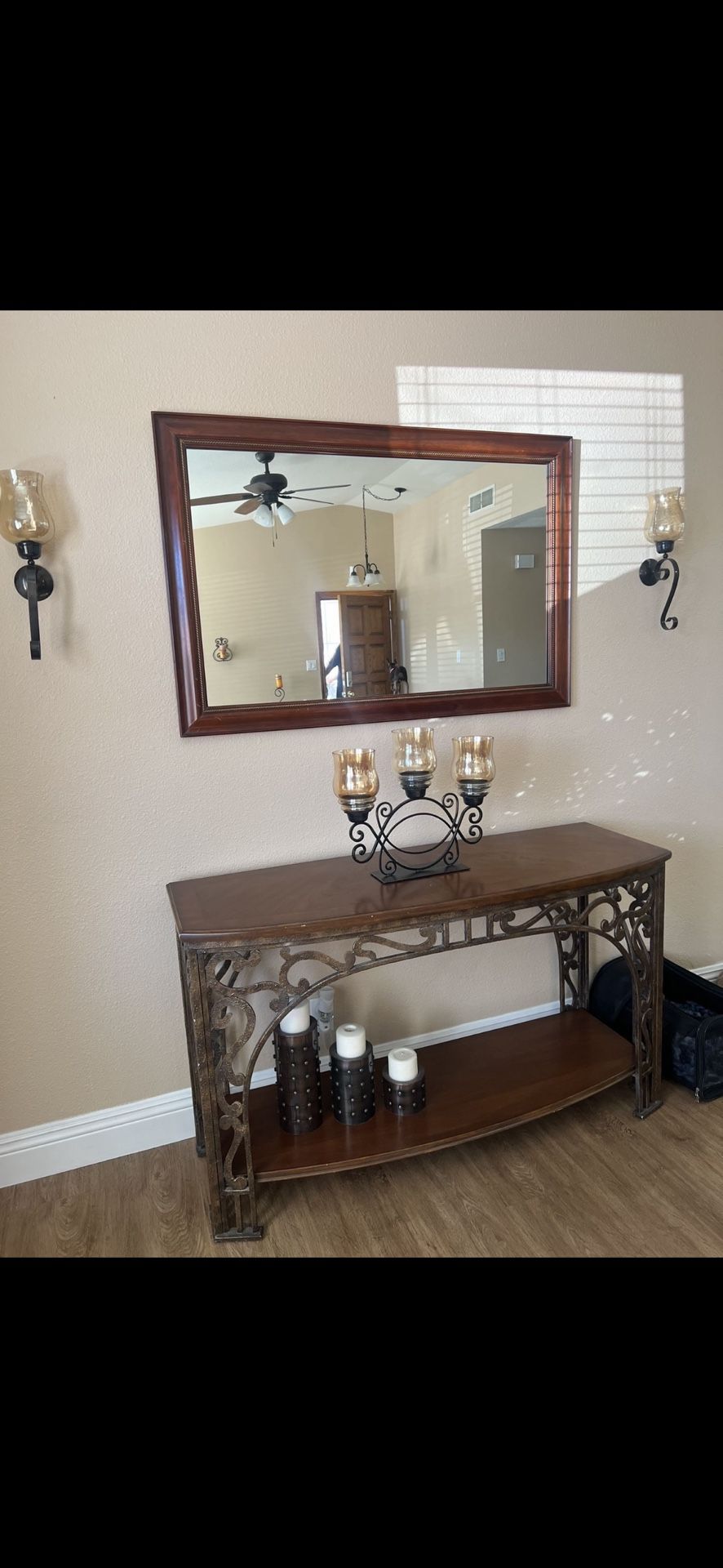 Entry Table, Coffee Table, Side Table, Mirror 