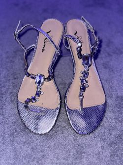 Touch of Nina silver jeweled sandals 8.5