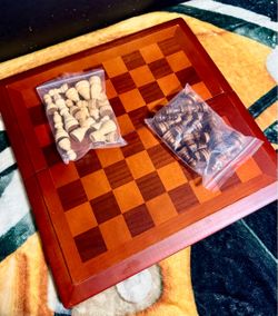 Polished Wooden Chess Set.